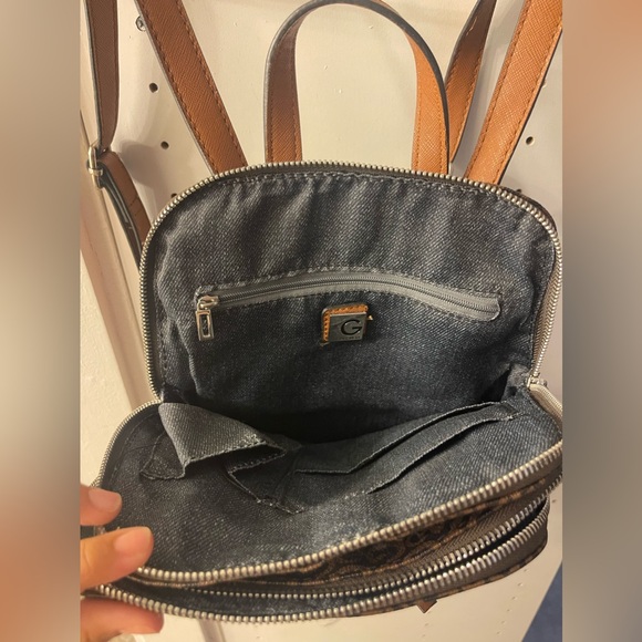 G by guess black and brown backpack purse. - Picture 5 of 9